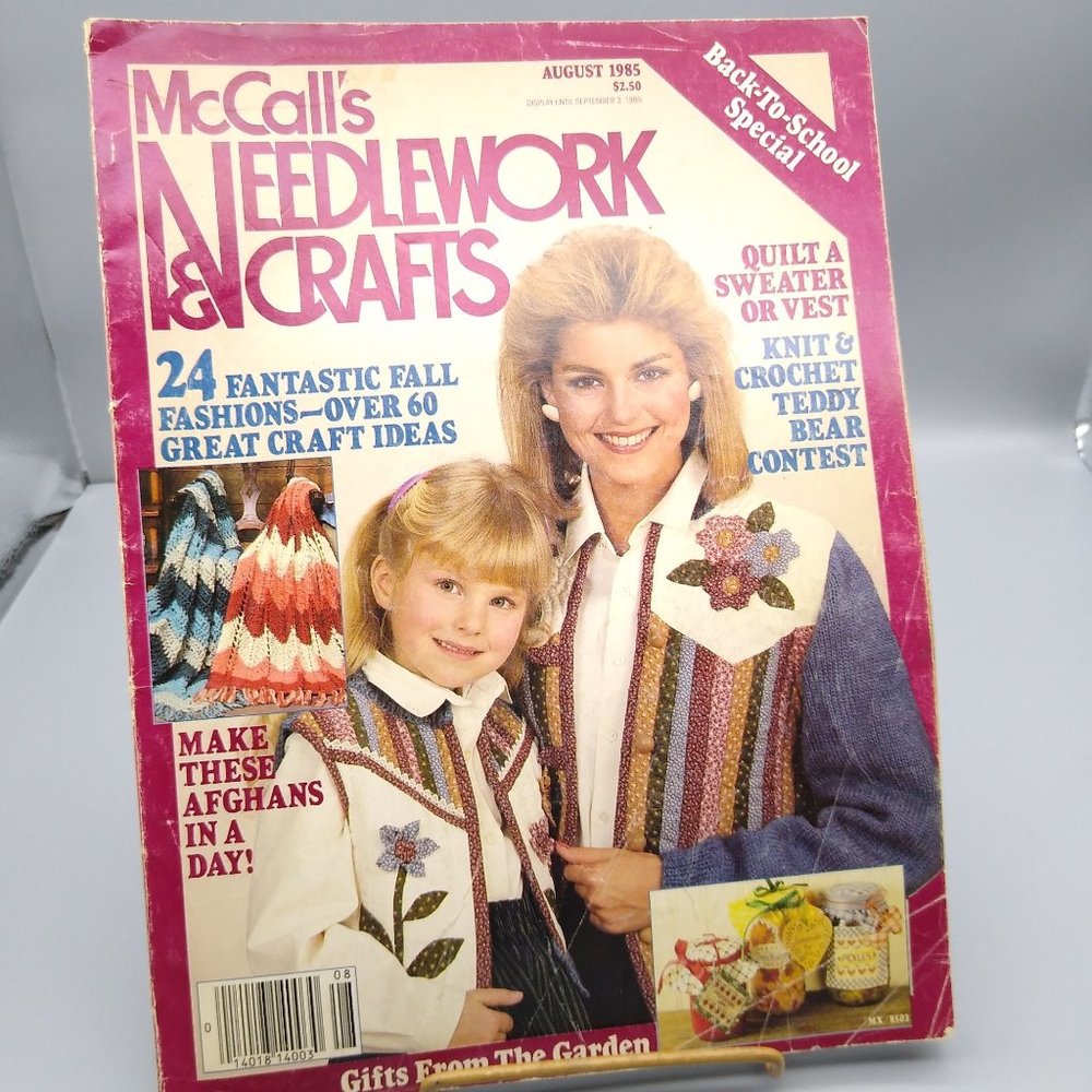 Vintage Craft Patterns, McCalls Needlework and Crafts Magazine, August 1985 Fall